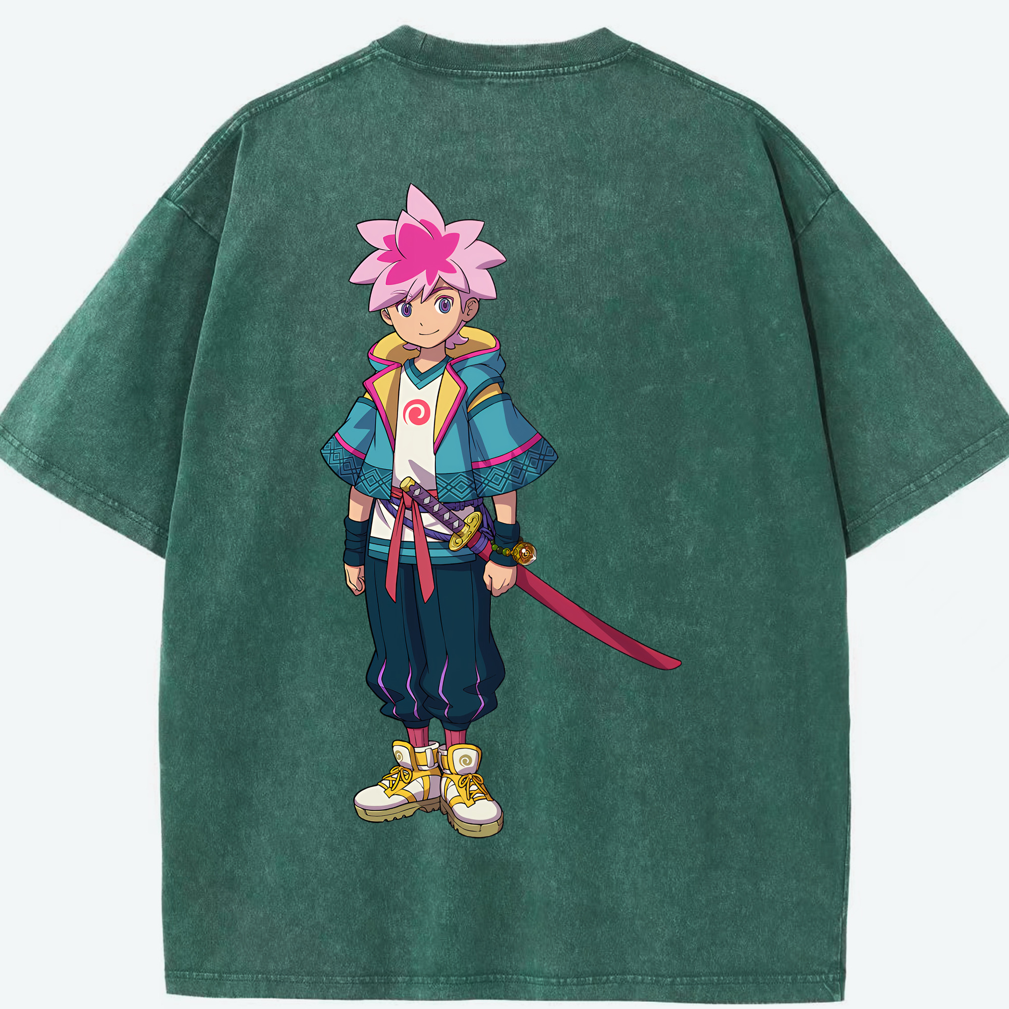 （画像用） 妖怪ウォッチ Yo-kai Watch 綿100% ヴィンテージ風 半袖Tシャツ（背面プリント）